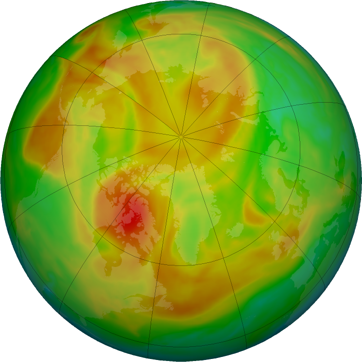 Arctic ozone map for 16 May 2021